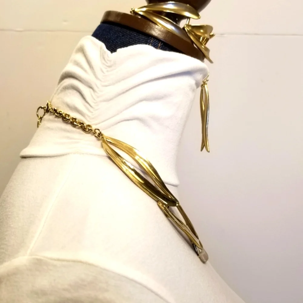 W33 RARE New Nordstrom brushed gold Forge Ahead Wavy Cuff flexible cuff bracelet - Picture 6 of 9